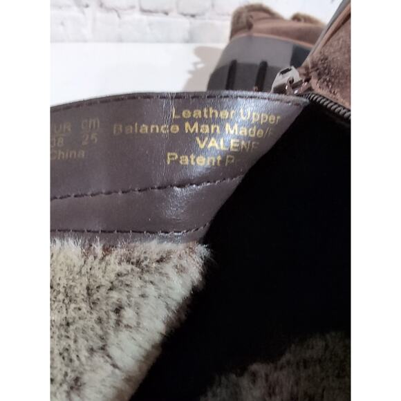 Naturalizer Women's Valene Brown Suede Heeled Booties Ankle Boot Size 8 Faux Fur - Picture 14 of 15